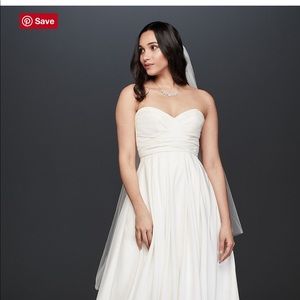 David’s Bridal- empire waist pleated gown
